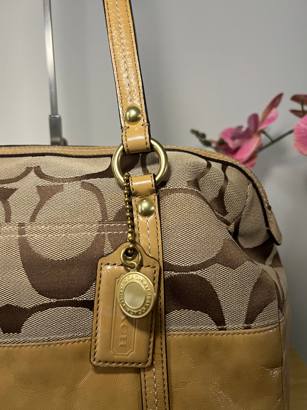 Coach Signature Canvas Satchel Shoulder Bag