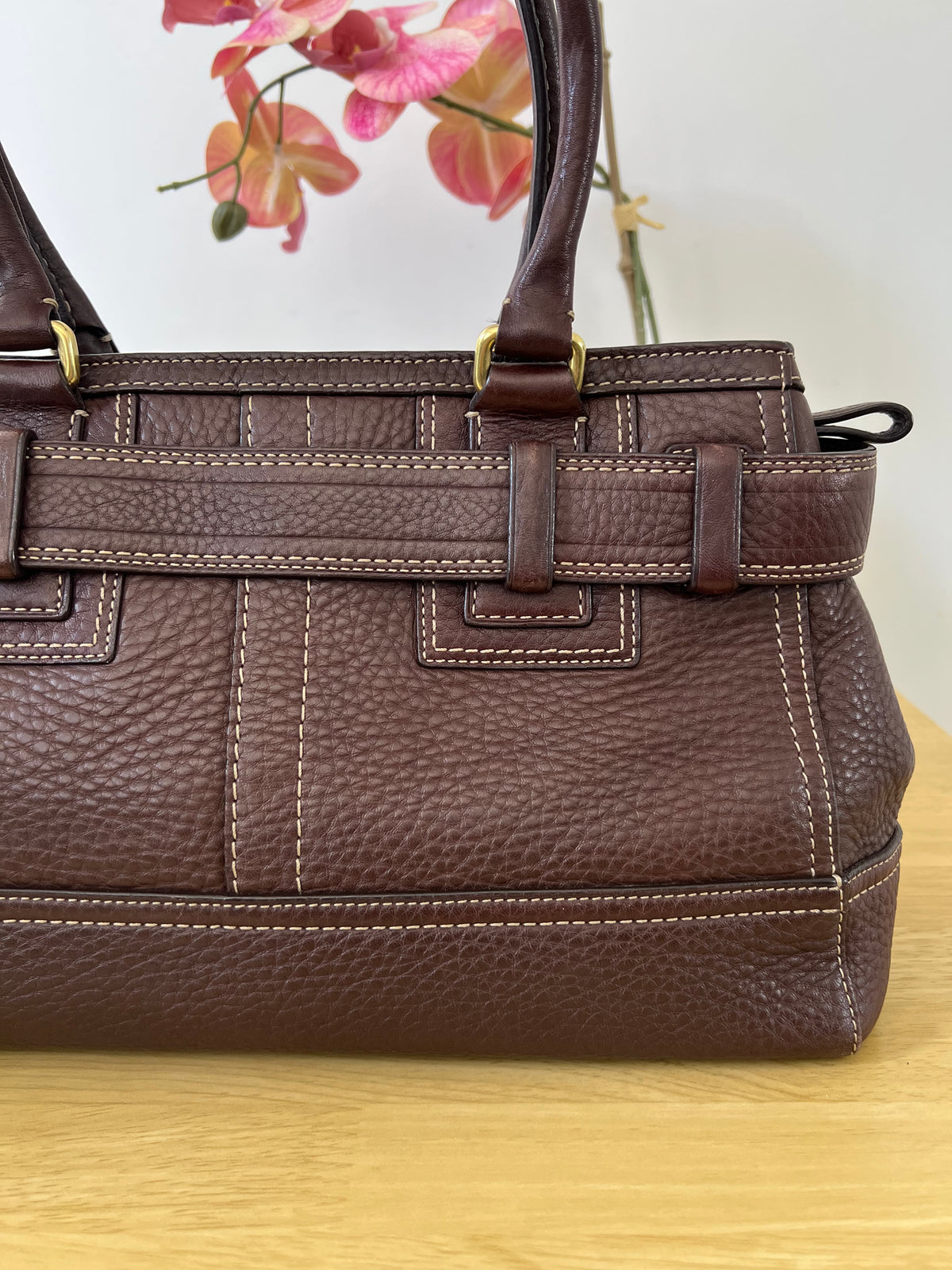 Coach Hamptons Leather Shoulder Bag
