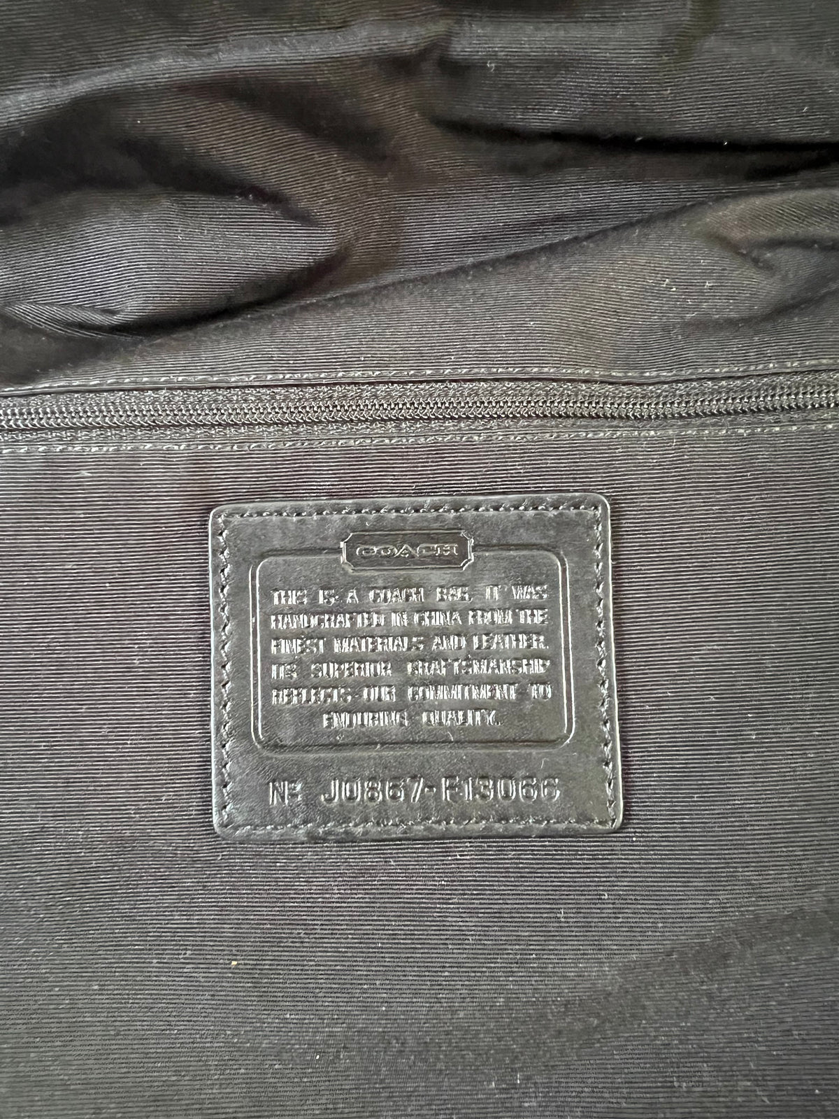 Coach Black and Grey Signature Monogram Two Way Bag