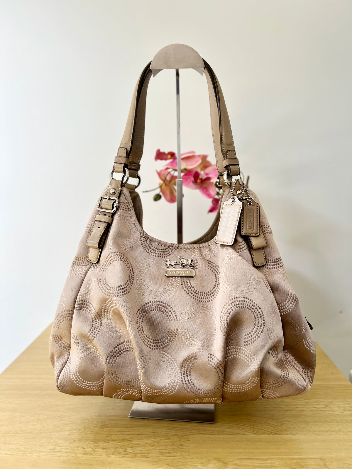 Coach Madison Dotted Op Art Hobo Bag
