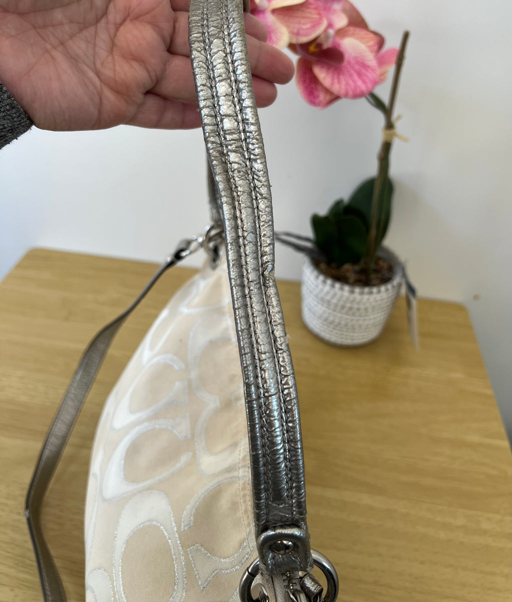 Coach Poppy Signature Double Pocket Shoulder Bag