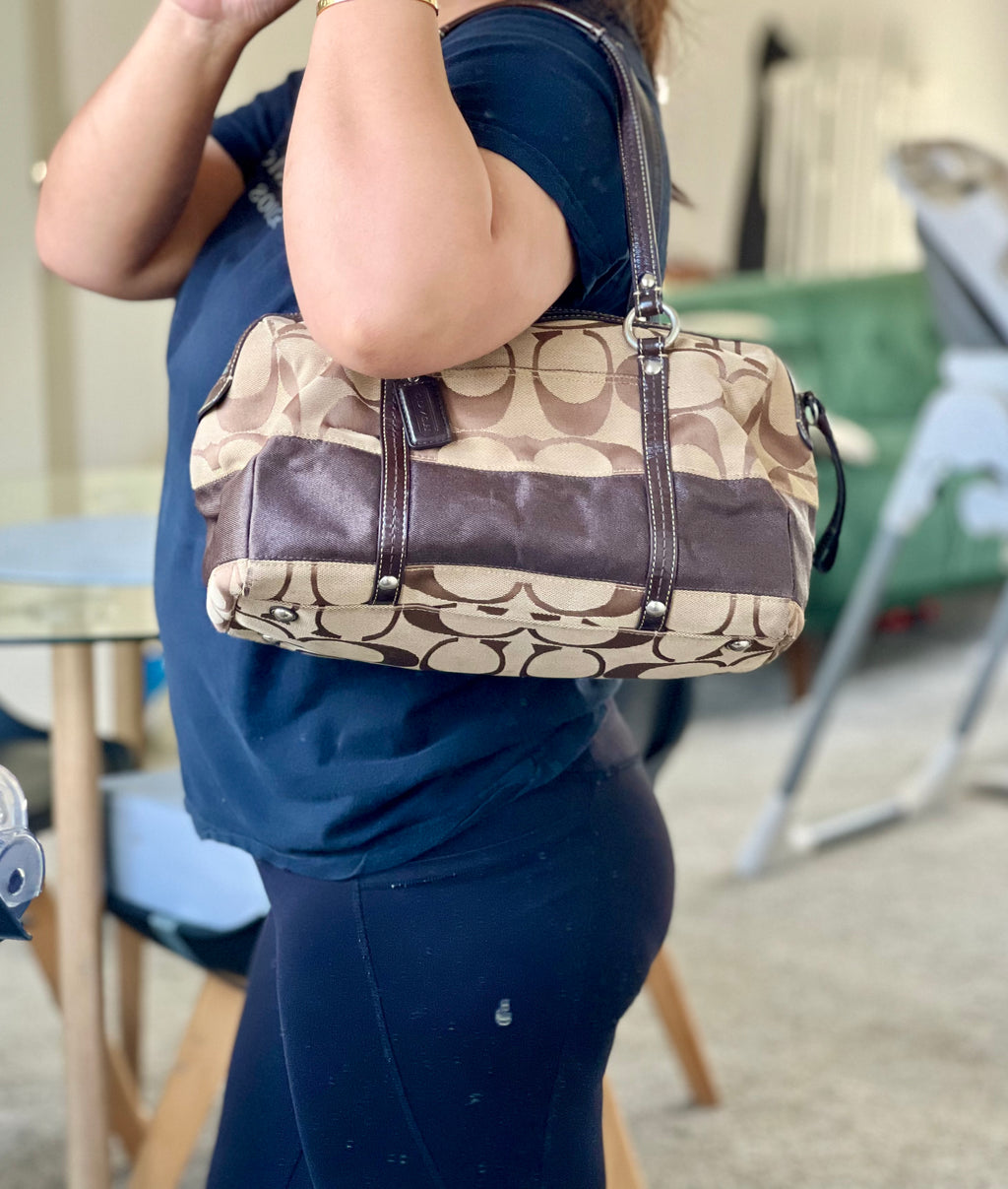 Coach Signature Stripe Satchel