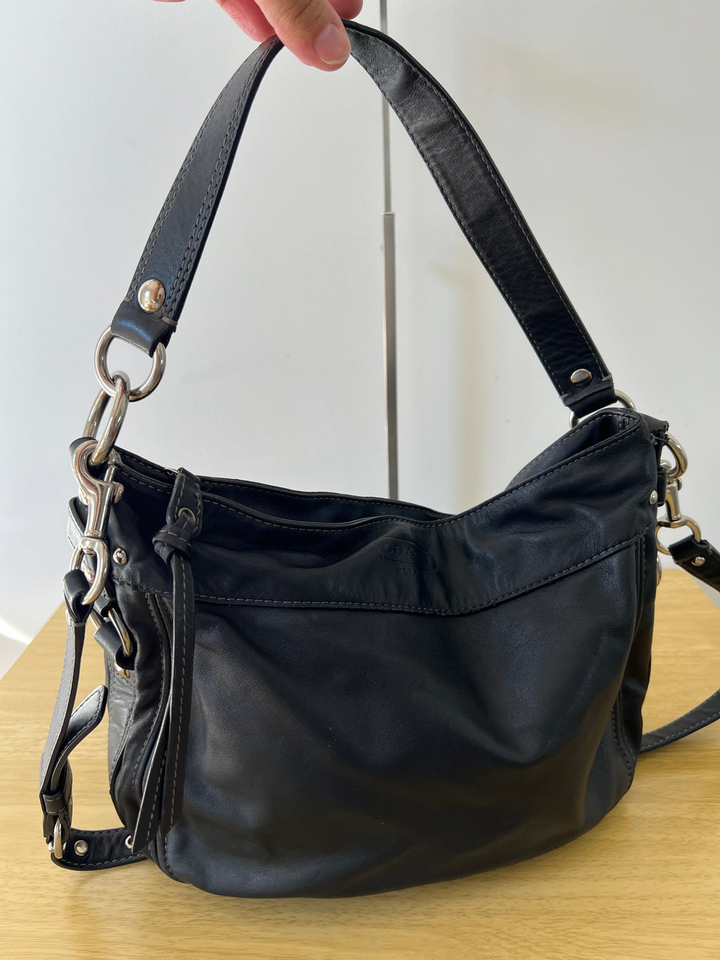 Coach Zoe Black Leather Bag