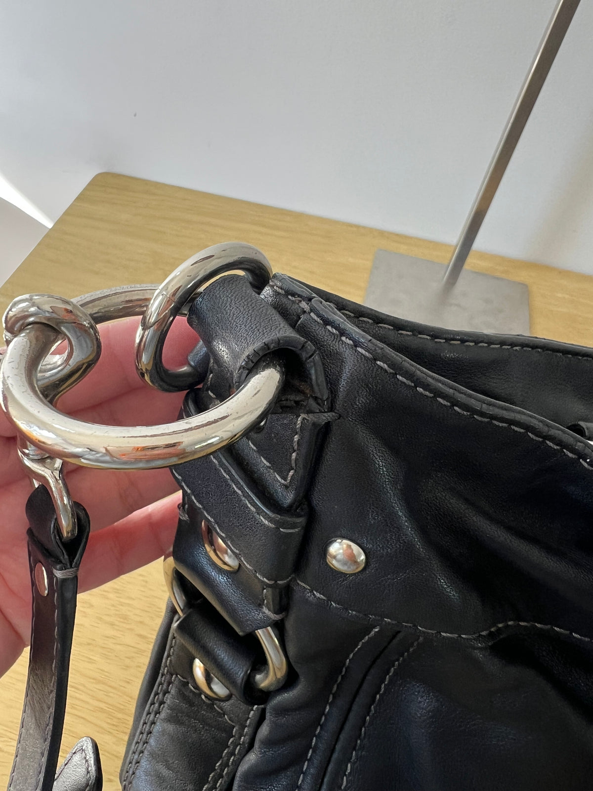 Coach Zoe Black Leather Bag