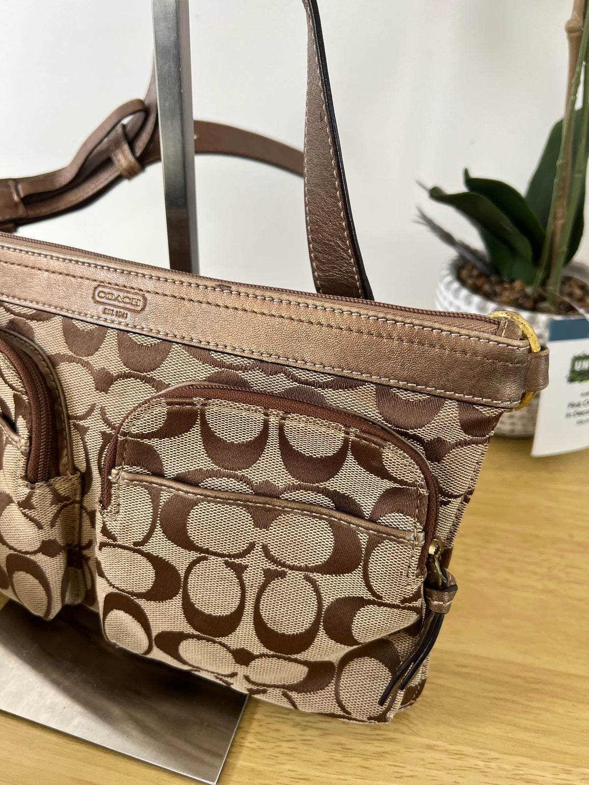 Coach Signature Double-Pocket Shoulder Bag