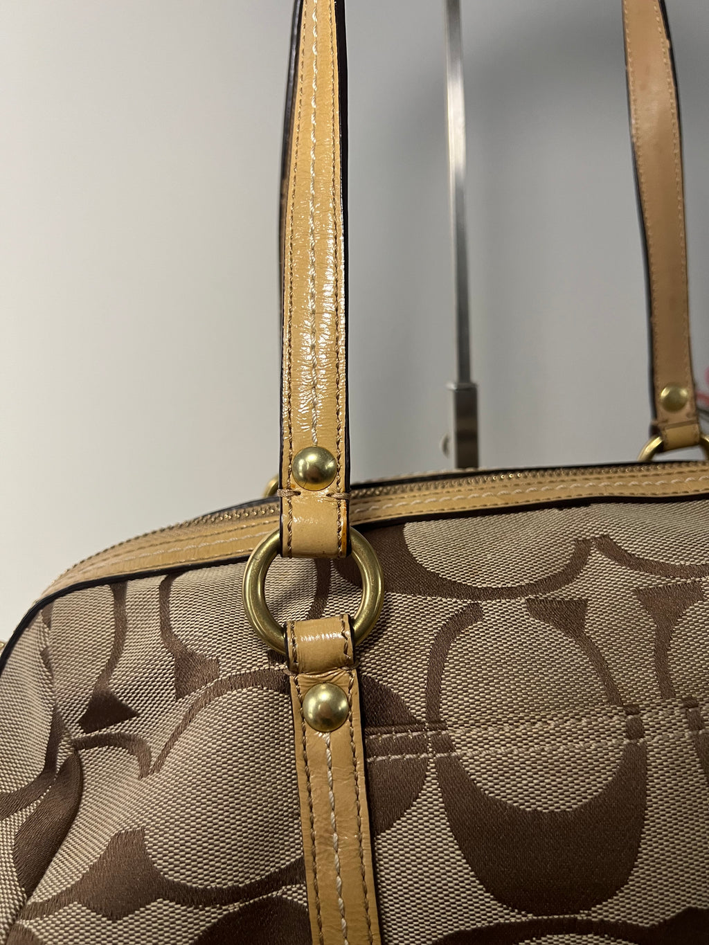 Coach Signature Canvas Satchel Shoulder Bag