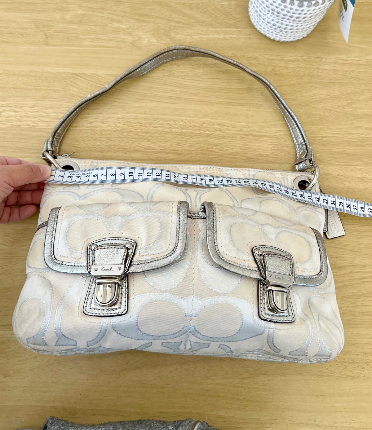 Coach Poppy Signature Double Pocket Shoulder Bag