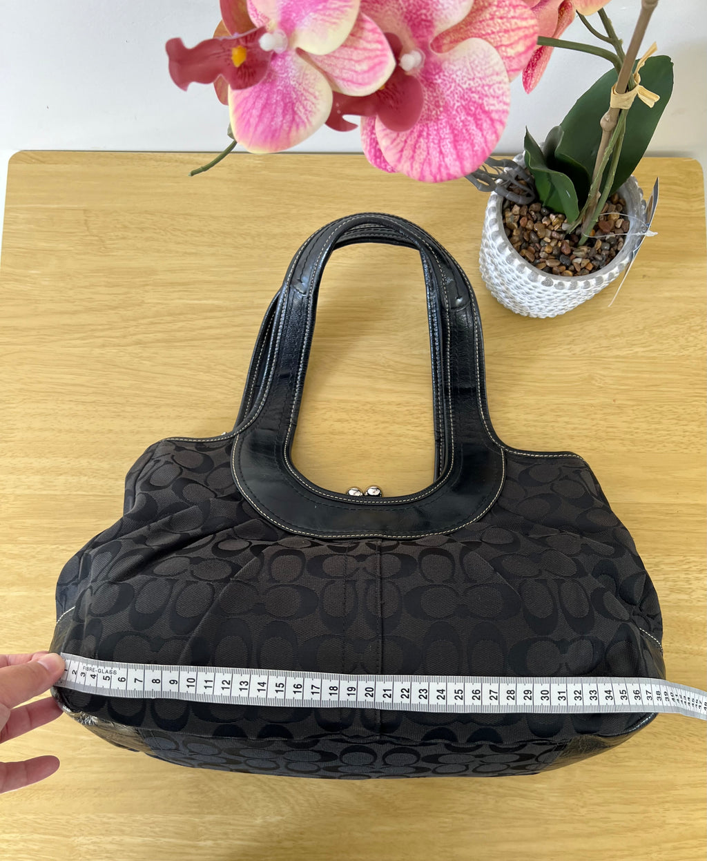 Coach Ergo Kisslock Signature Pleated Bag