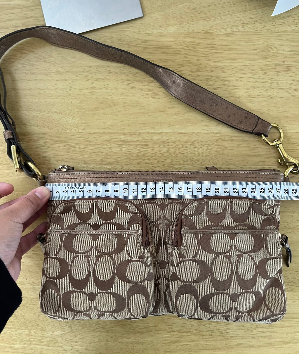 Coach Signature Double-Pocket Shoulder Bag