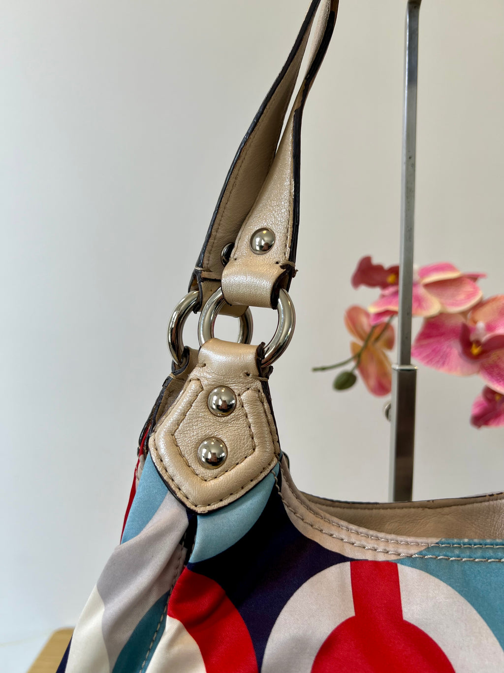 Coach Madison Scarf Graphic Op Art Shoulder Bag