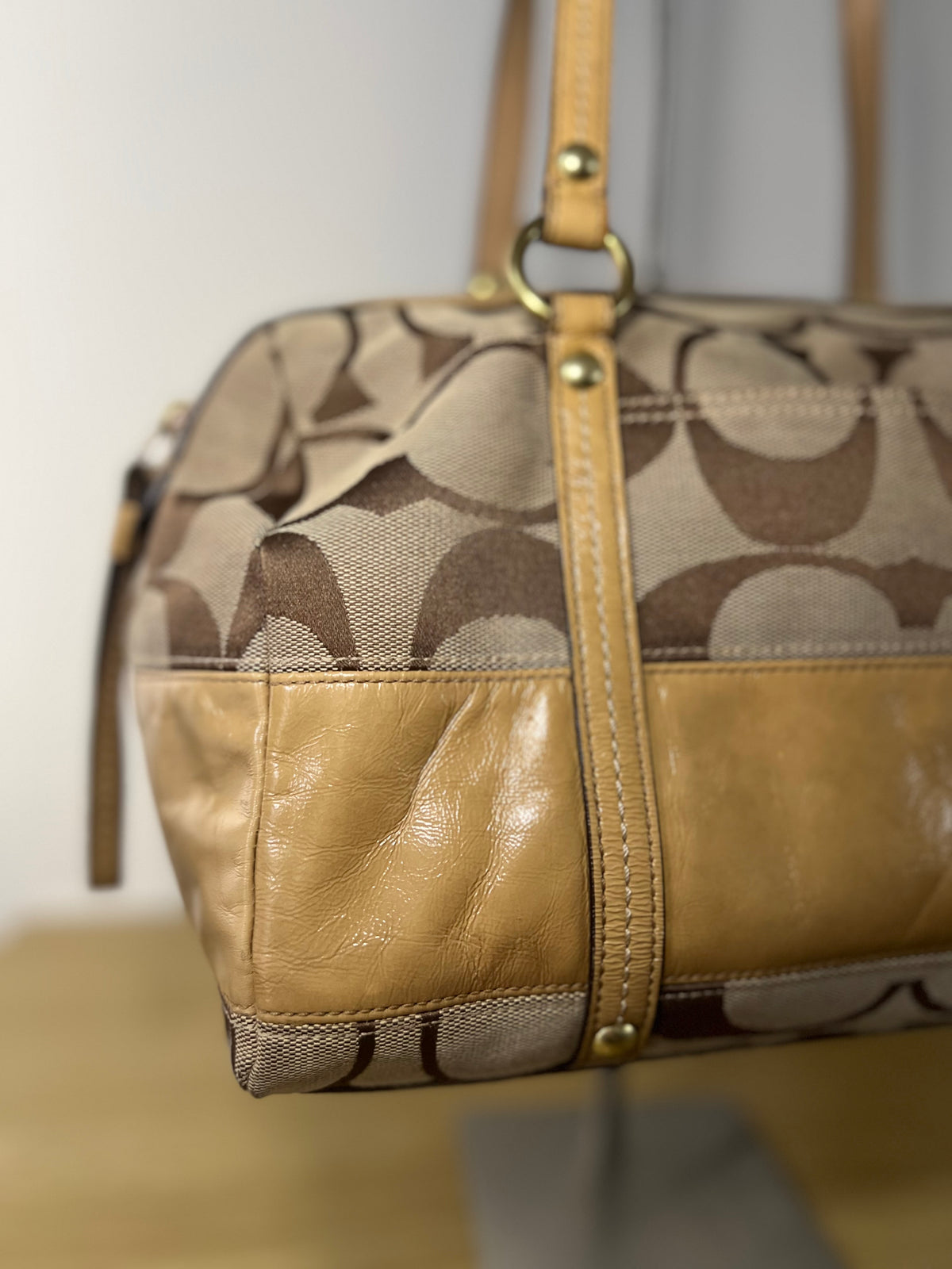 Coach Signature Canvas Satchel Shoulder Bag