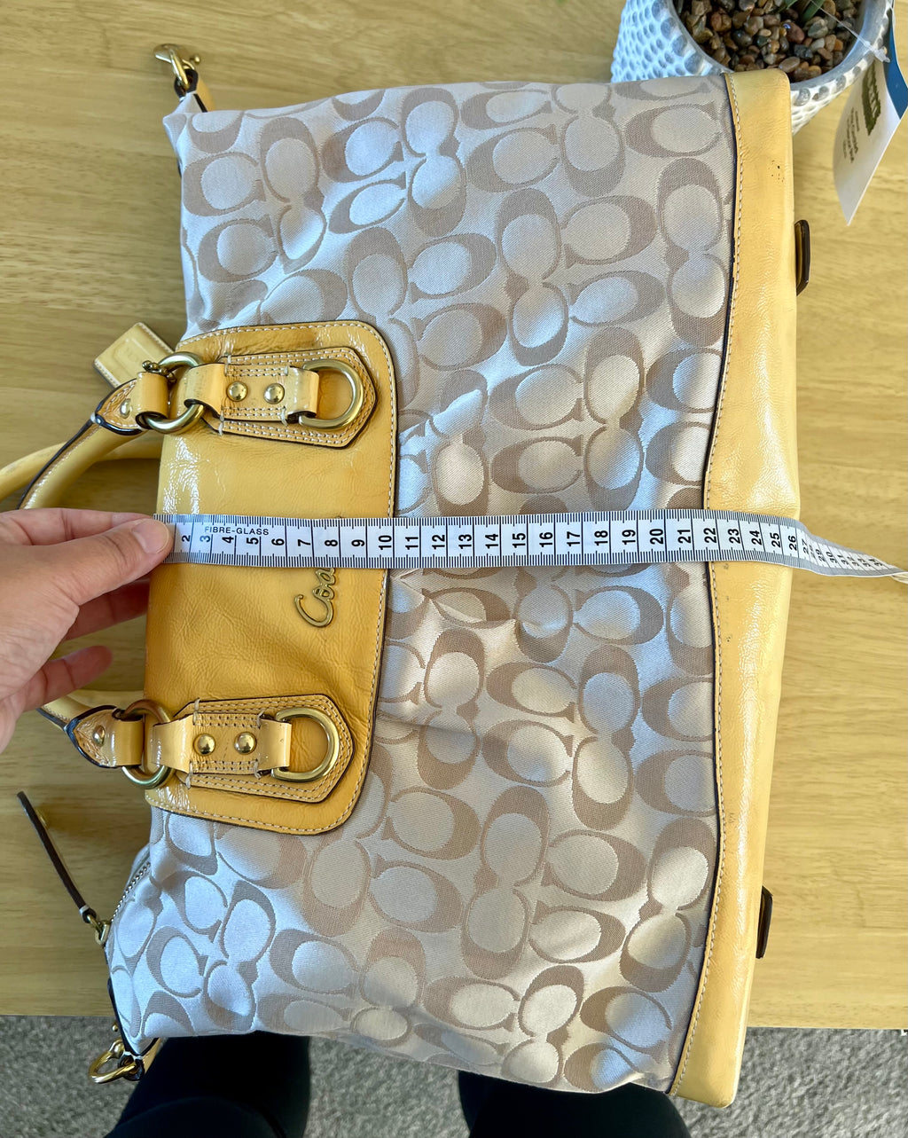 Coach Ashley Signature Canvas with Patent Leather Satchel