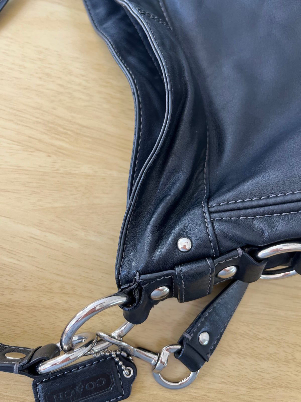 Coach Zoe Black Leather Bag
