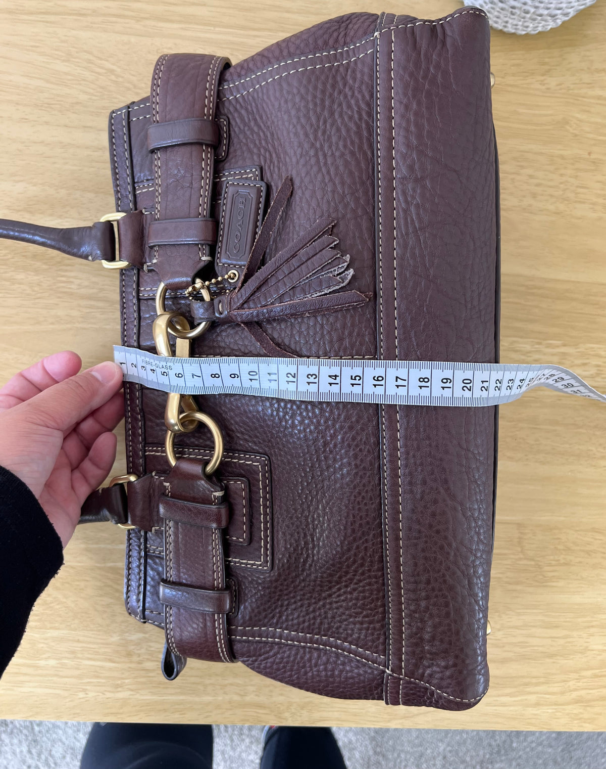 Coach Hamptons Leather Shoulder Bag