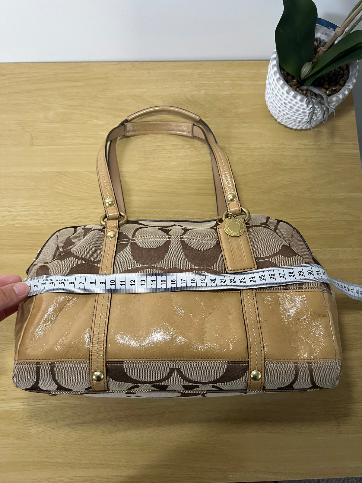 Coach Signature Canvas Satchel Shoulder Bag