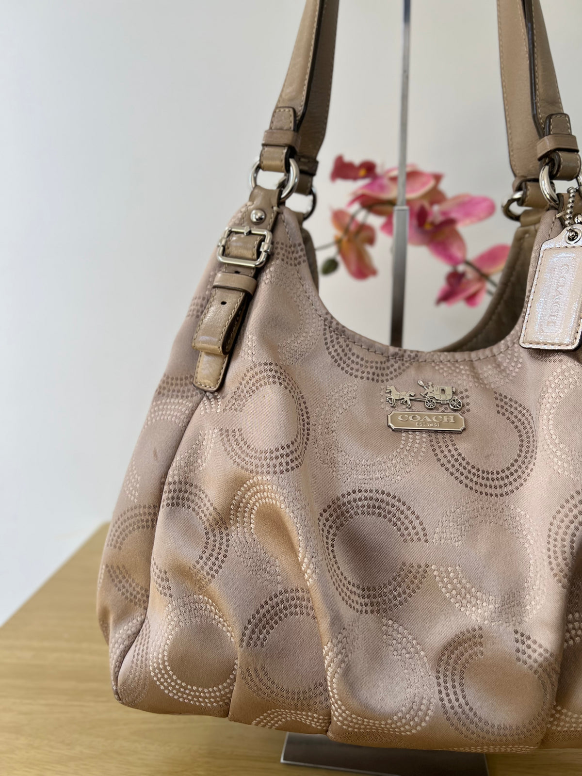 Coach Madison Dotted Op Art Hobo Bag