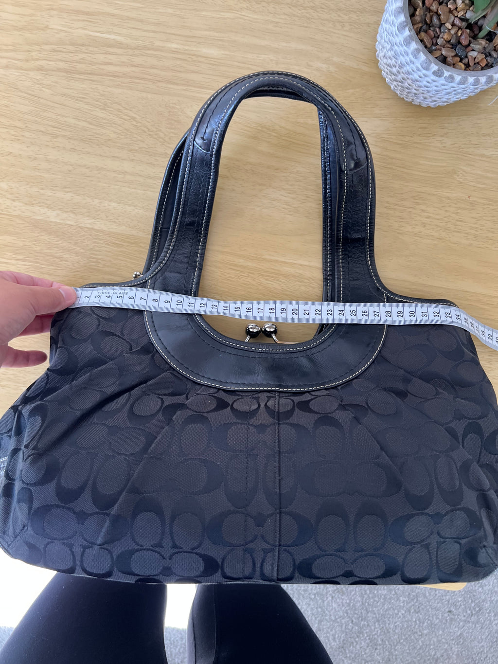 Coach Ergo Kisslock Signature Pleated Bag