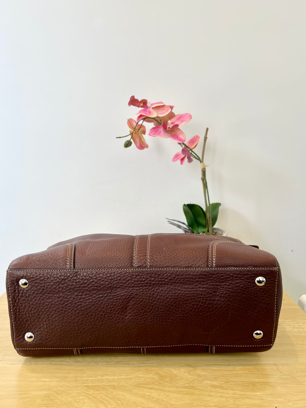 Coach Hampton Turnlock Large Leather Bag