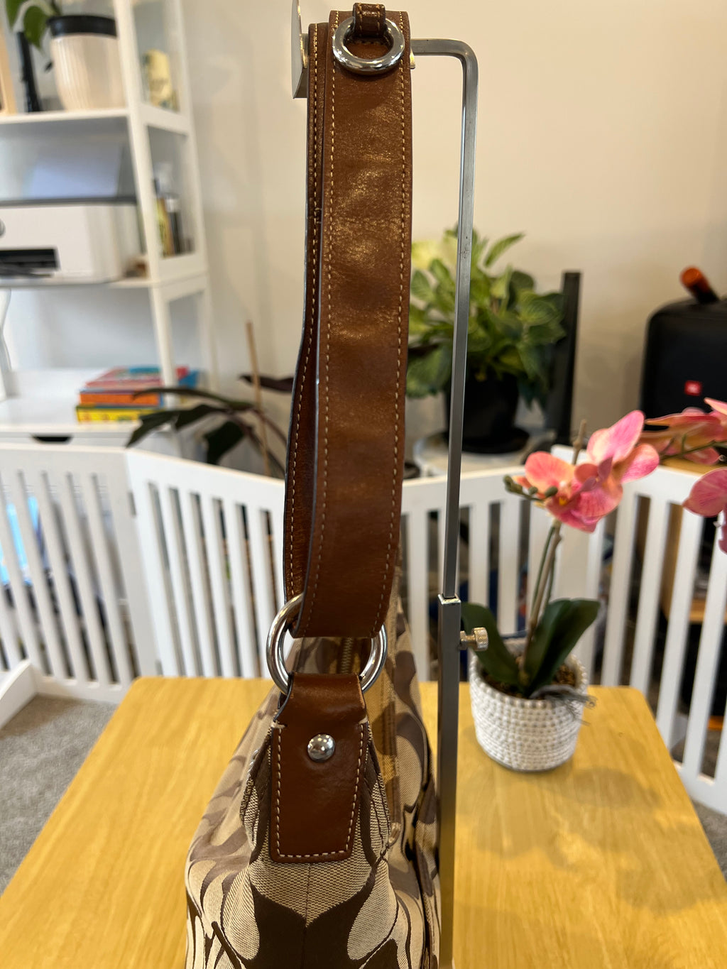 Coach Signature Canvas Hobo Crossbody Bag