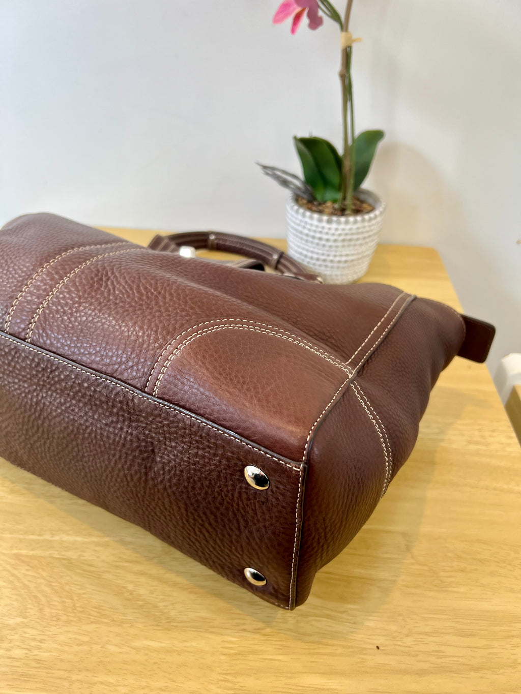 Coach Hampton Turnlock Large Leather Bag