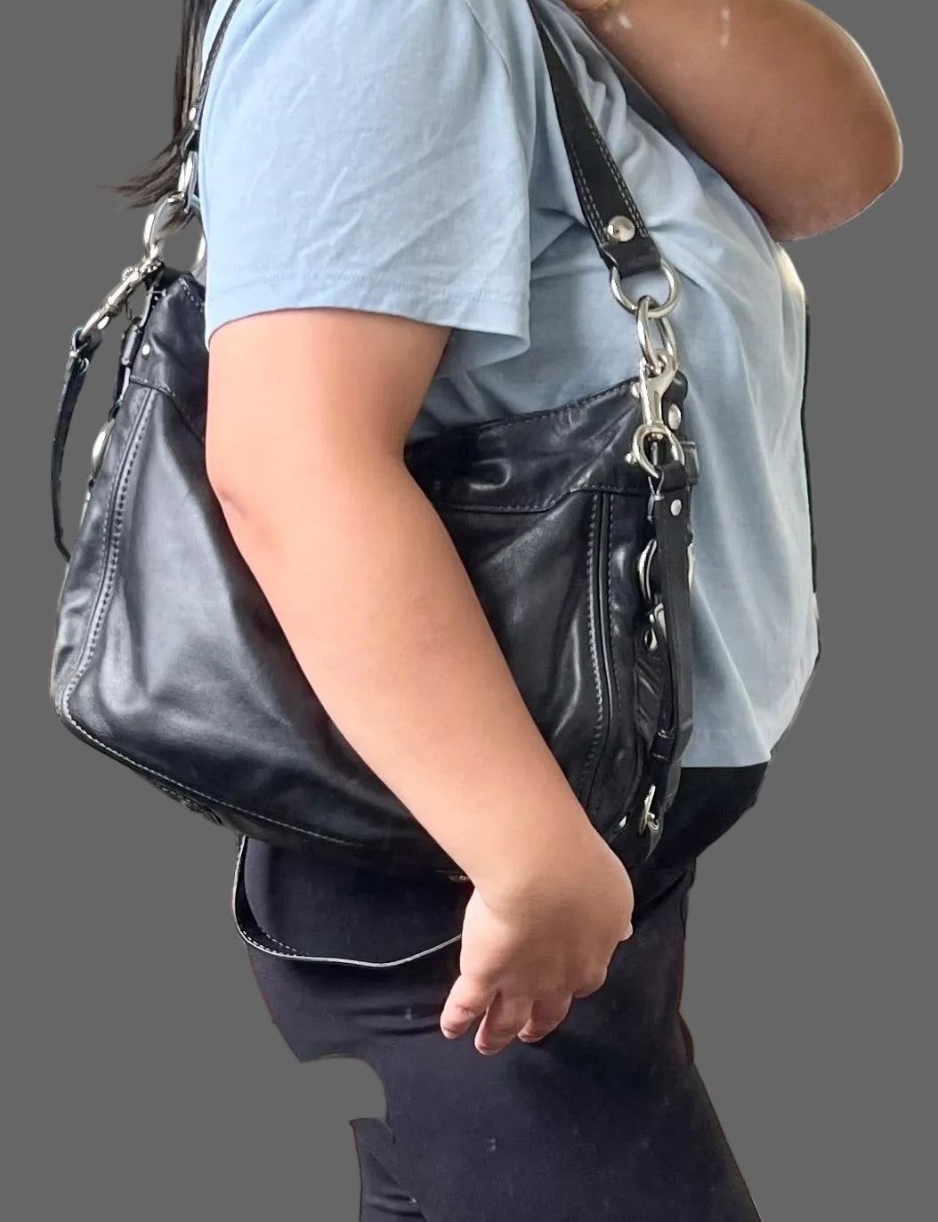 Coach Zoe Black Leather Bag