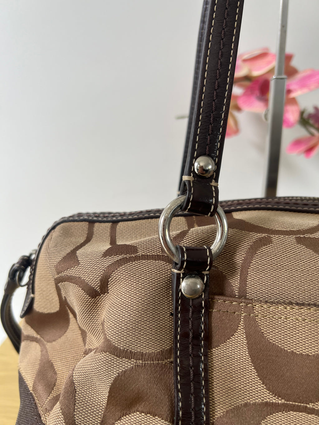 Coach Signature Stripe Satchel