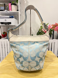 Coach Signature Rare Baby Blue Canvas Bucket Bag