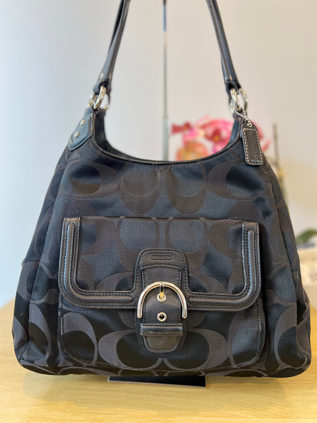 Coach Campbell Signature Bag in Black