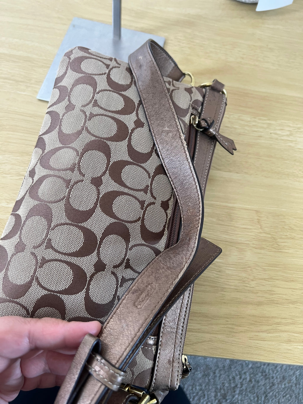 Coach Signature Double-Pocket Shoulder Bag