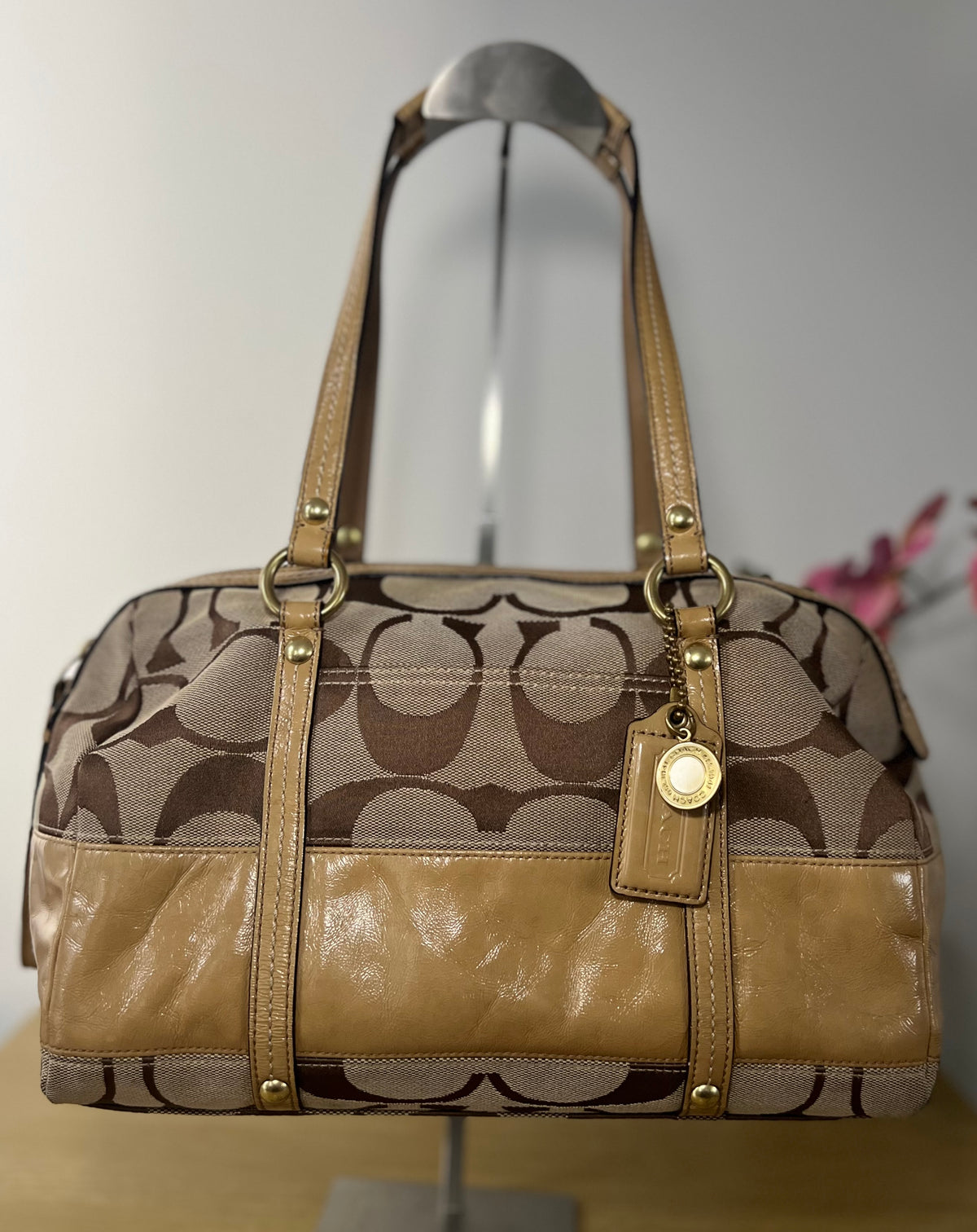 Coach Signature Canvas Satchel Shoulder Bag