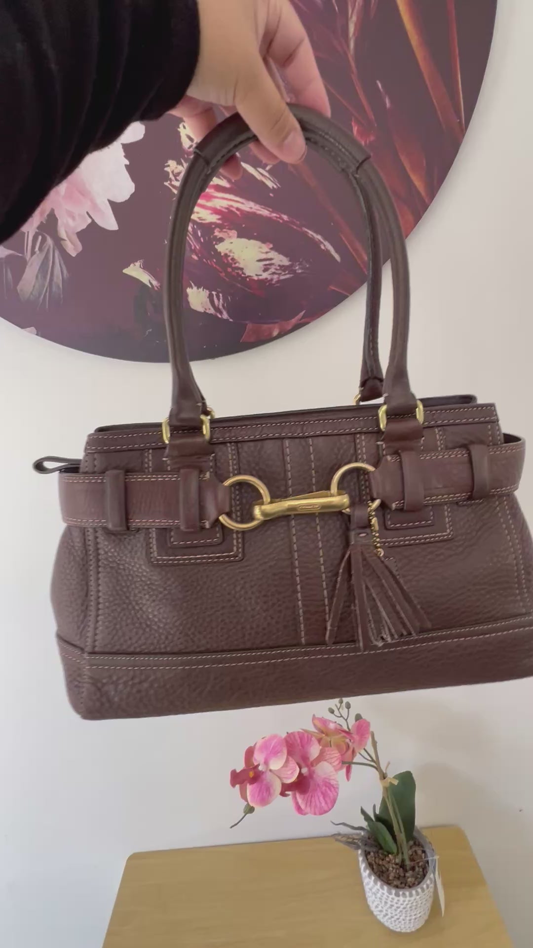 Coach Hamptons Leather Shoulder Bag